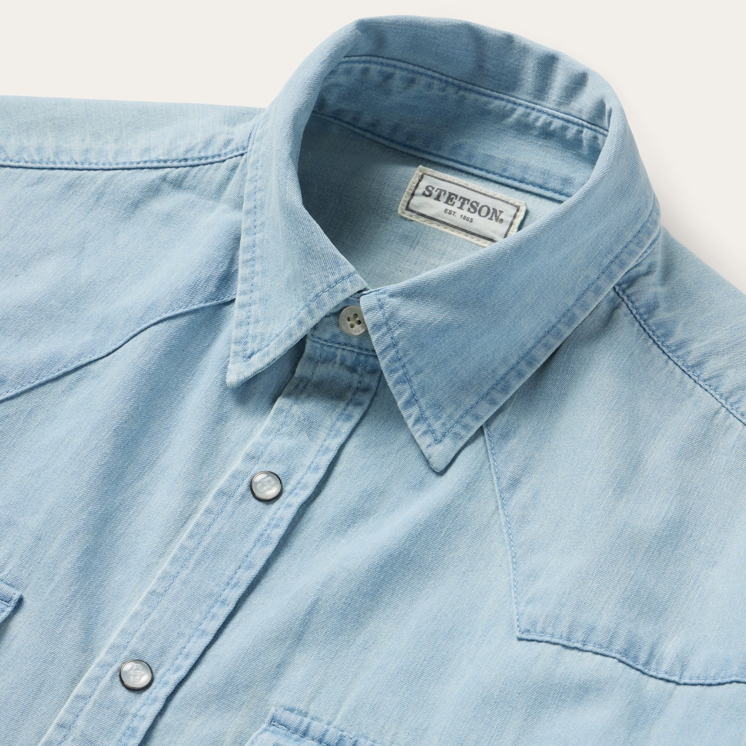 Blue Chambray Oxford Western Shirt / Stetson