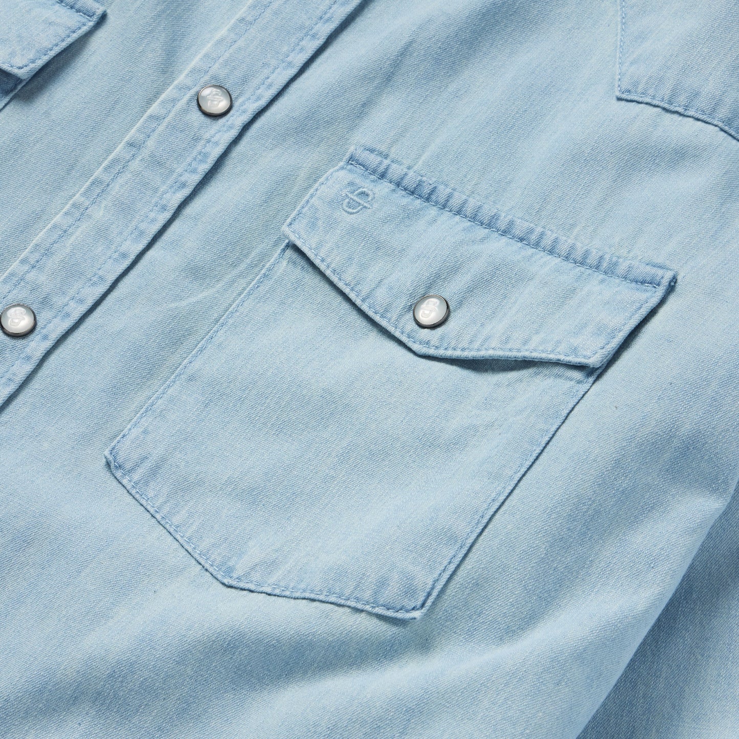 Blue Chambray Oxford Western Shirt / Stetson