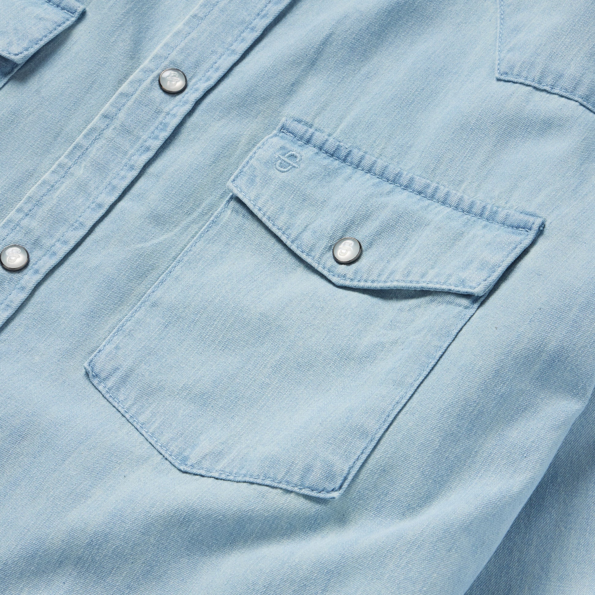 Blue Chambray Oxford Western Shirt / Stetson