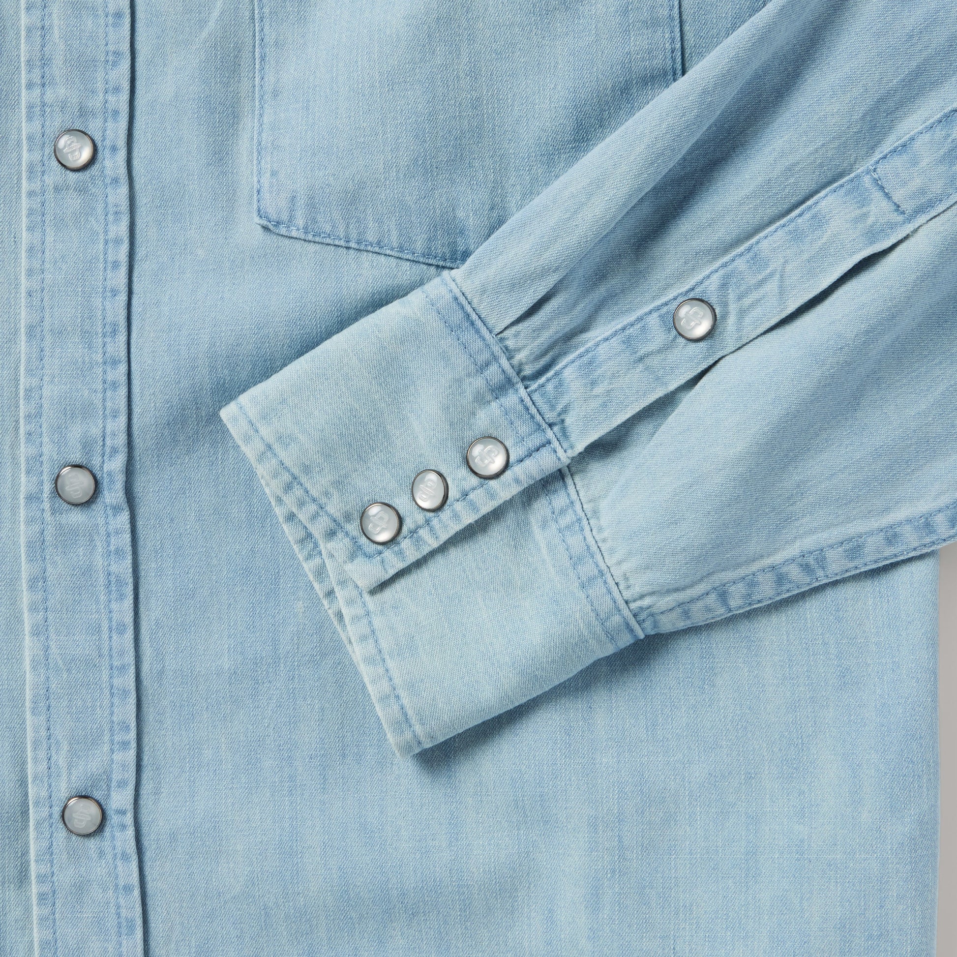 Blue Chambray Oxford Western Shirt / Stetson