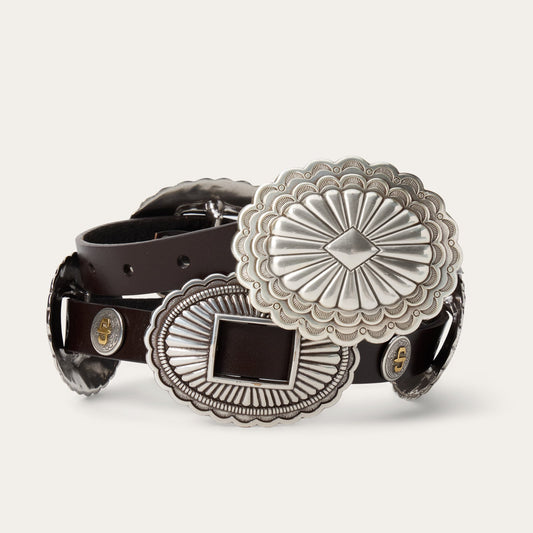 Dark Brown Southwestern Concho Belt / Stetson