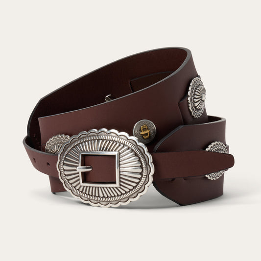 Brown Southwestern Concho Wide Belt / Stetson