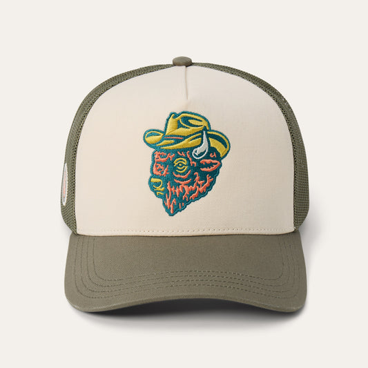 Olive/Cream Outlaw Trucker Hat / Stetson