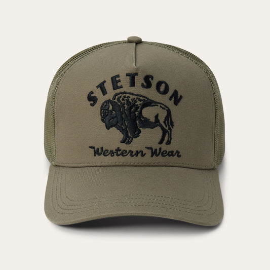 Olive Bison Trucker Hat / Stetson