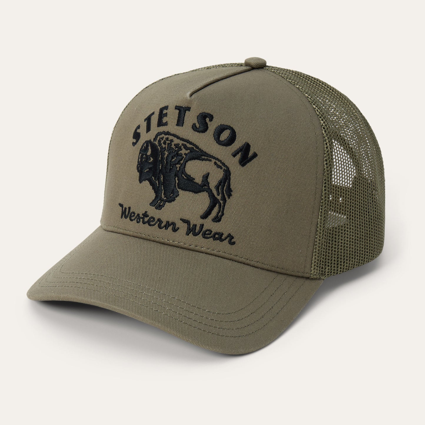 Olive Bison Trucker Hat / Stetson
