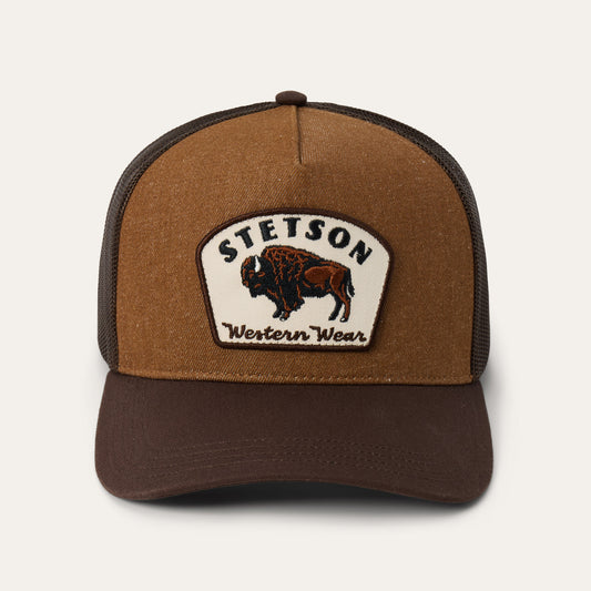 Brown Bison Patch Trucker Hat / Stetson