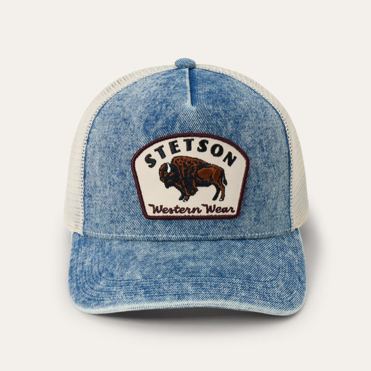 Denim Bison Patch Trucker Hat / Stetson